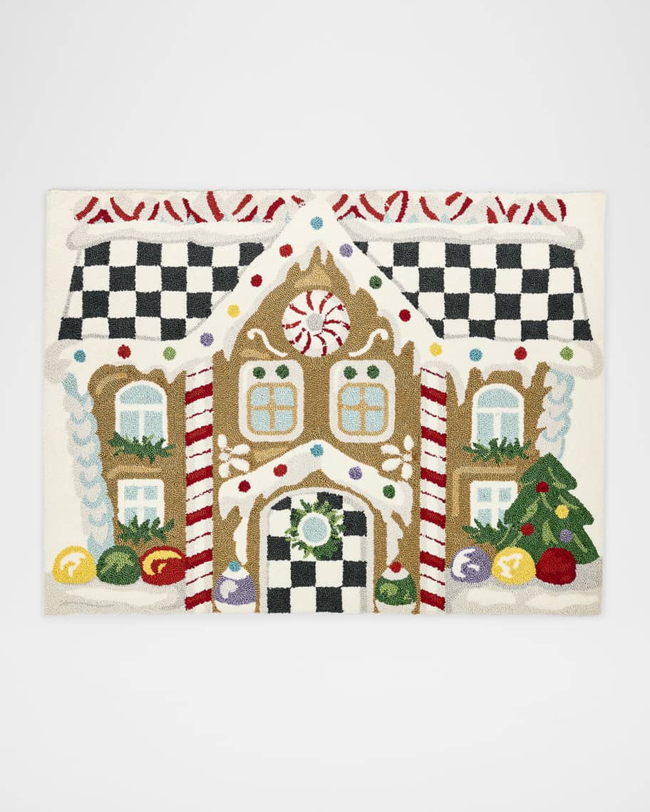 MacKenzie-Childs Check Gingerbread House Rug, 3' x 5' | Horchow