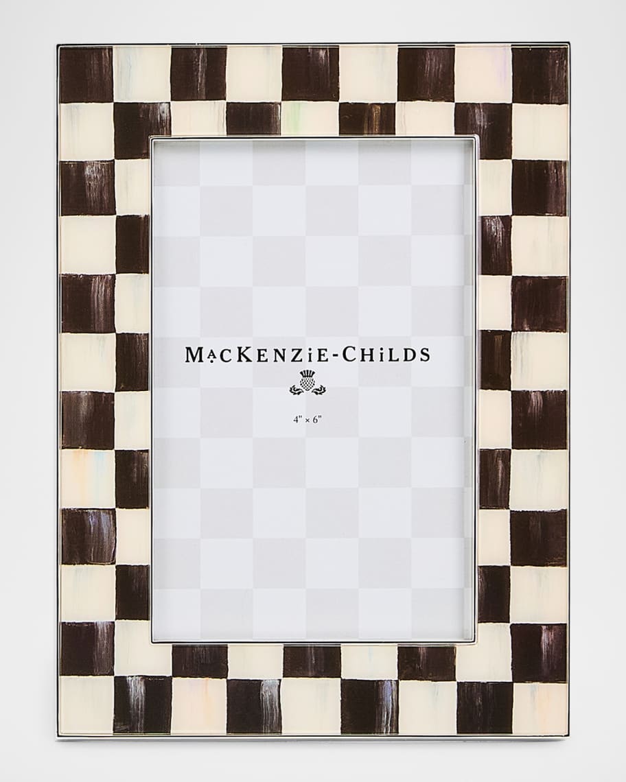 MacKenzie Childs Courtly Check Silver Plated Frame 4 quot x 6 quot Horchow