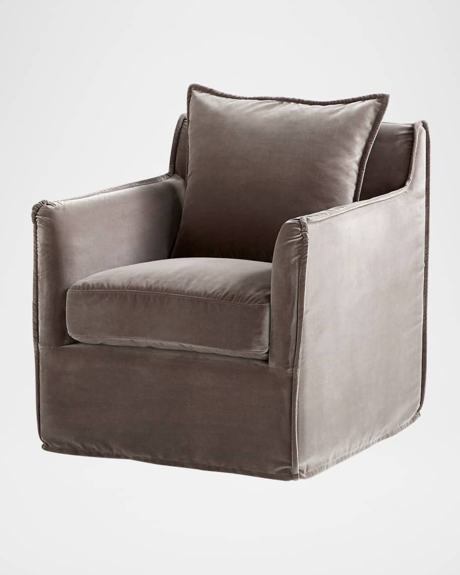 Image 2 of 5: Wrinnie Velvet Swivel Chair