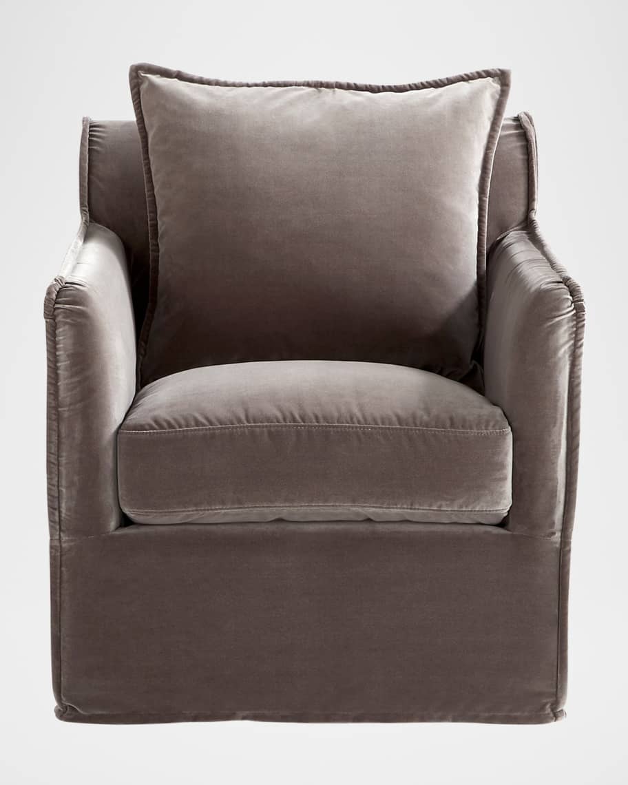 Image 1 of 5: Wrinnie Velvet Swivel Chair