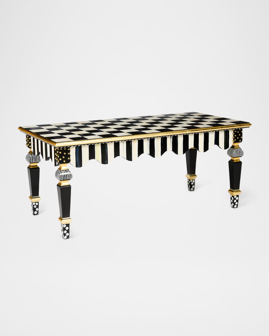 MacKenzie Childs Courtly Check Stripe Coffee Table Horchow