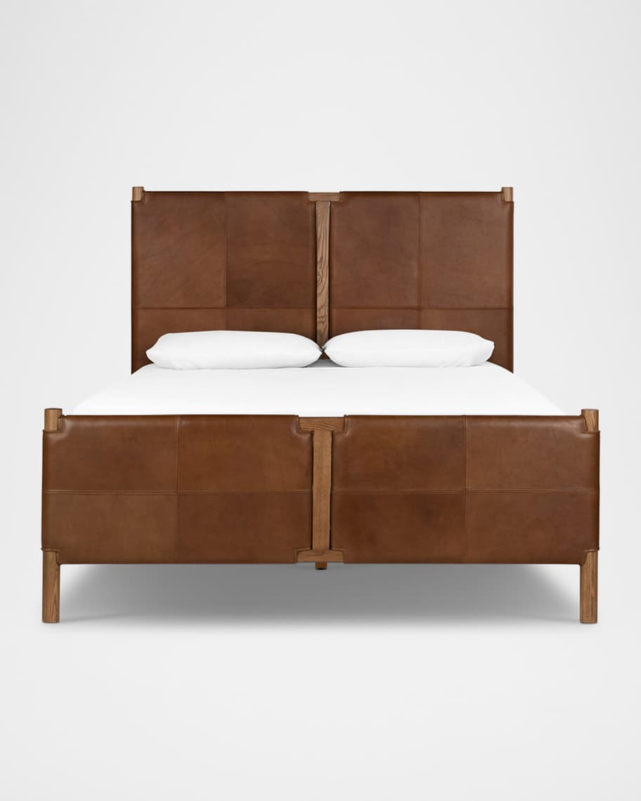 Four Hands Salado Leather Queen Bed | Horchow