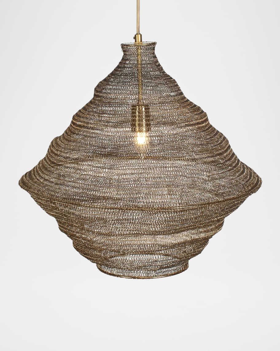 Image 3 of 6: Sigh 21" Woven Metal Pendant