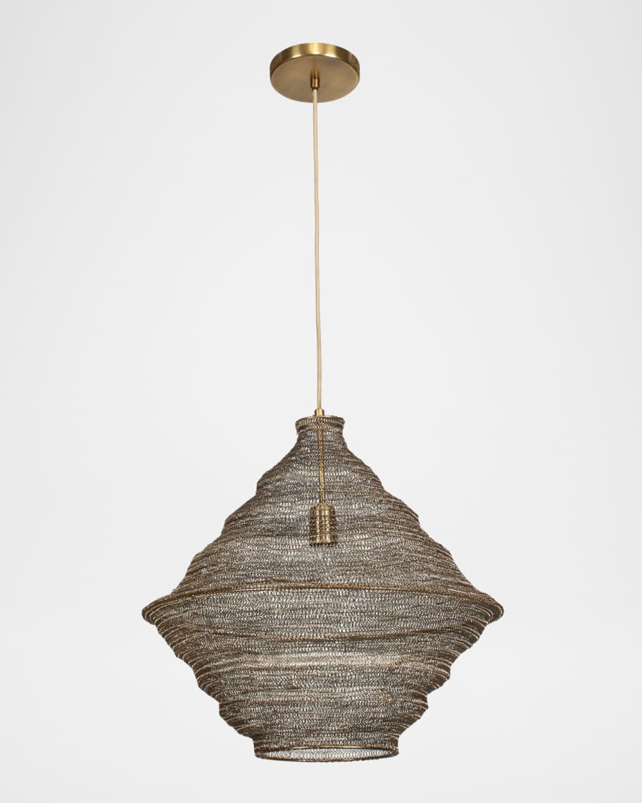 Image 1 of 6: Sigh 21" Woven Metal Pendant