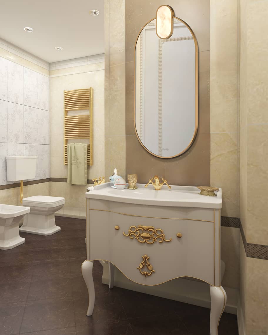 Image 2 of 5: Mrissa 39" LED Lighted Mirror, Gold