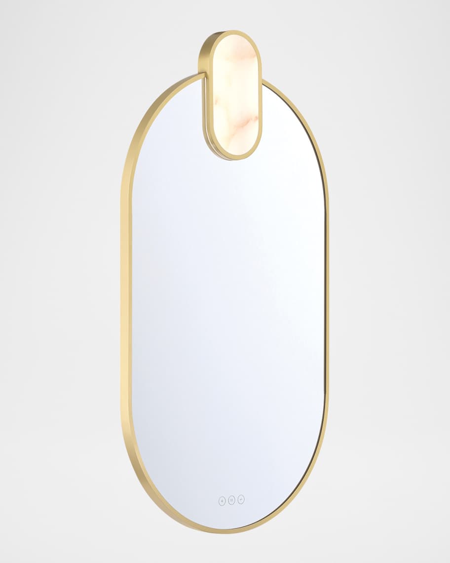 Image 3 of 5: Mrissa 39" LED Lighted Mirror, Gold