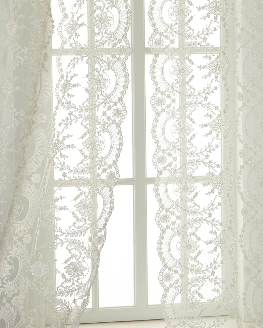 Image 1 of 1: Each 52"W x 108"L Chantilly Lace Curtain