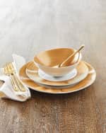 Image 6 of 8: Neiman Marcus 12-Piece Gold Brushstroke Dinnerware Set