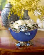 Image 3 of 4: Jay Strongwater Sophie Hydrangea Glass Bowl