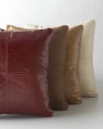 Image 2 of 3: Massoud Cream Leather Pillow