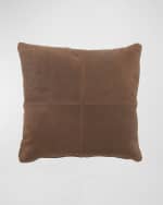 Image 1 of 2: Massoud Brown Leather Pillow
