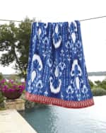Image 1 of 2: John Robshaw Vaya Indigo Blue Beach Towel