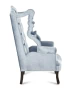 Image 2 of 3: Haute House Isabella Tufted Velvet Cut-Out Wing Chair