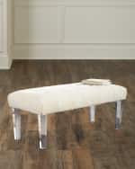 Image 1 of 3: Massoud Jaselyn Shearling Bench, Ivory