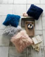 Image 2 of 2: Massoud Fog Gray Tibetan Lamb Pillow