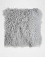 Image 1 of 2: Massoud Fog Gray Tibetan Lamb Pillow