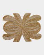 Image 2 of 2: Nomi K Peacock Hand-Beaded Placemat, Gold