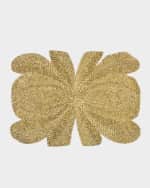Image 1 of 2: Nomi K Peacock Hand-Beaded Placemat, Gold