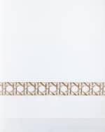 Image 2 of 3: Sferra 4-Piece King Cane-Embroidered Sheet Set