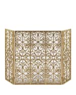 Image 2 of 2: Iron Three-Panel Fire Screen