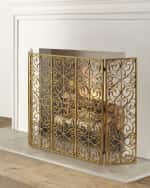 Image 1 of 2: Iron Three-Panel Fire Screen