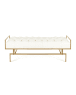 Image 3 of 5: John-Richard Collection Huggins Tufted Leather Bench