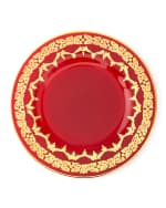 Image 1 of 3: Neiman Marcus Red Oro Bello Dinner Plate, Set of 4