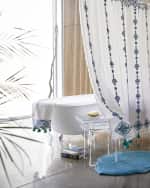 Image 2 of 5: John Robshaw Aloka Blue Shower Curtain