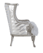 Image 2 of 4: Massoud Cassius Hairhide & Shearling Wing Chair