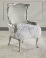 Image 1 of 4: Massoud Cassius Hairhide & Shearling Wing Chair