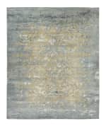 Image 2 of 2: Aquamarine Hand-Knotted Rug, 3' x 10'