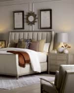 Image 1 of 4: East Abbott Channel Tufted King Sleigh Bed