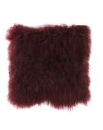 Image 1 of 2: Massoud Tibetan Lamb Pillow, Cabernet