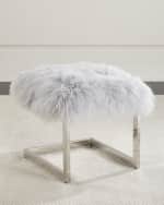 Image 1 of 3: Massoud Ariana Sheepskin Ottoman