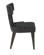 Image 2 of 3: Michael CF Chan for Global Views Anvil-Back Leather Dining Chair