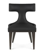 Image 1 of 3: Michael CF Chan for Global Views Anvil-Back Leather Dining Chair