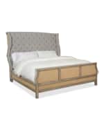 Image 3 of 3: Hooker Furniture Bohemian Queen Tufted Shelter Bed