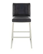 Image 4 of 5: Massoud Adrift Leather Bar Stool, 31" 