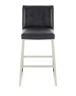 Image 4 of 5: Massoud Adrift Leather Bar Stool