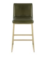 Image 3 of 4: Massoud Reza Brass Bar Stool, 31"