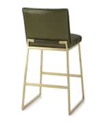Image 4 of 4: Massoud Reza Brass Bar Stool, 31"