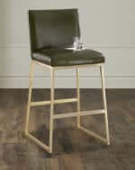 Image 1 of 4: Massoud Reza Brass Bar Stool, 31"