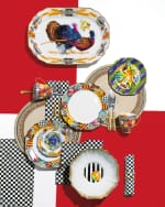 MacKenzie-Childs 5-Piece Check Gold-Plate Place Setting | Horchow