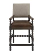 Image 2 of 3: Hooker Furniture Casella Leather Counter Stool