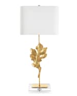 Image 2 of 3: Couture Lamps Gold Oak Leaf Table Lamp