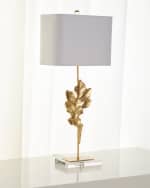 Image 1 of 3: Couture Lamps Gold Oak Leaf Table Lamp