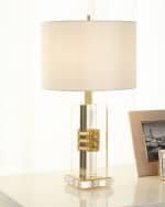 Image 2 of 2: John-Richard Collection Brass and Acrylic Table Lamp