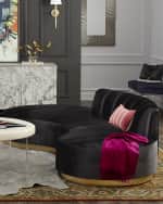 Image 5 of 5: Haute House Layla Channel Tufted Curved Sofa 121"