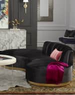 Image 5 of 5: Haute House Layla Channel Tufted Curved Sofa  121"