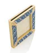 Image 2 of 3: Jay Strongwater Pave Corner 2" Square Picture Frame, Indigo